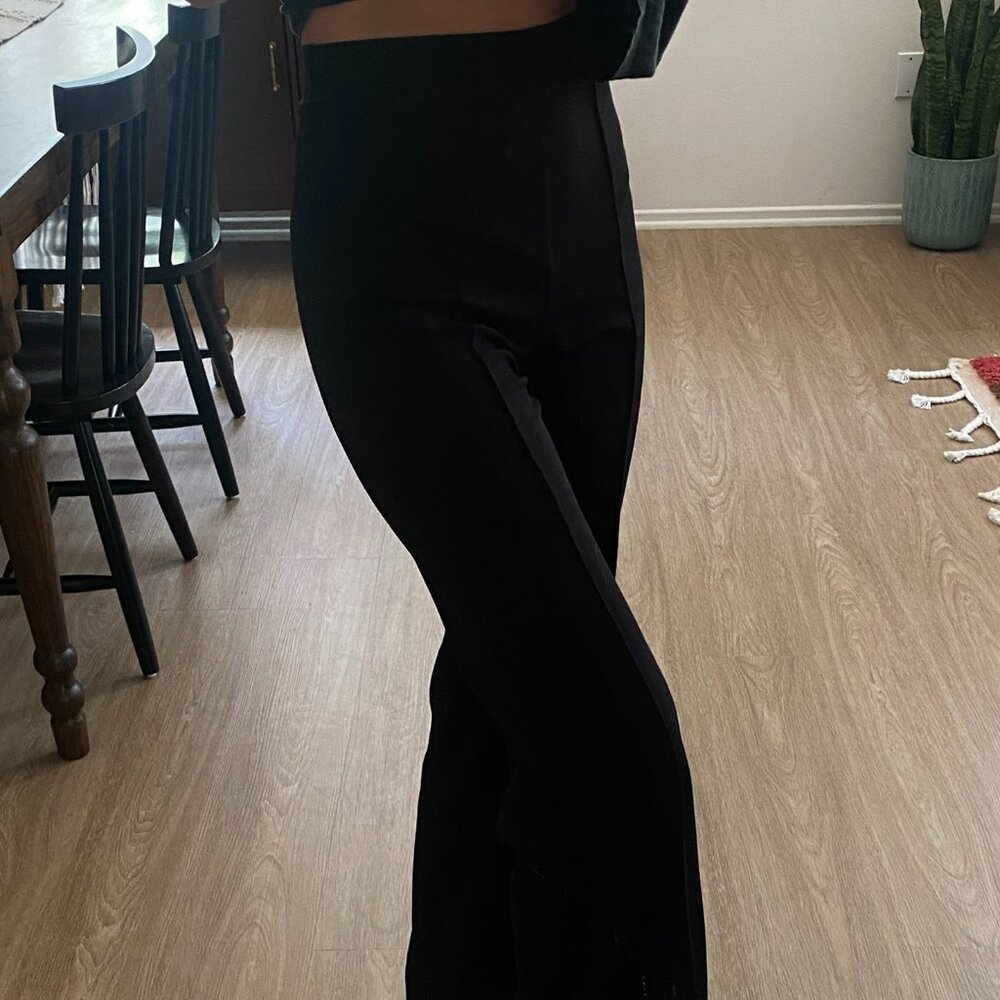 Small Black Fashion Nova High Waisted Trousers with Front Seam